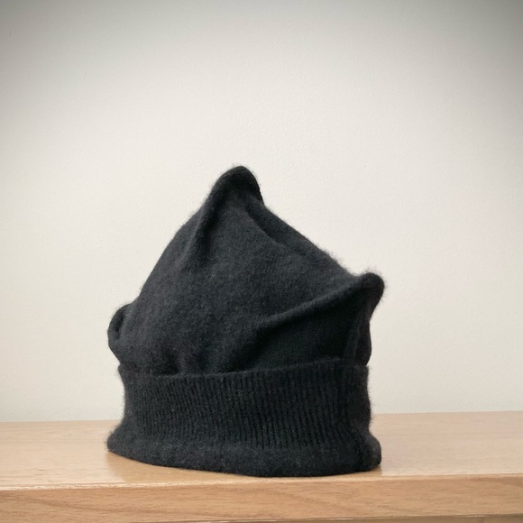 joodito origami crown 100% cashmere sweater hat winter beanie cloche beret black - Picture 8 of 9